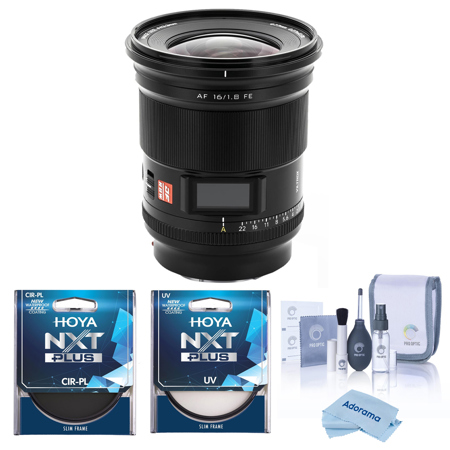 Viltrox AF 16mm f/1.8 STM Lens for Sony E, Bundle w/Hoya 77mm UV & CPL Filters