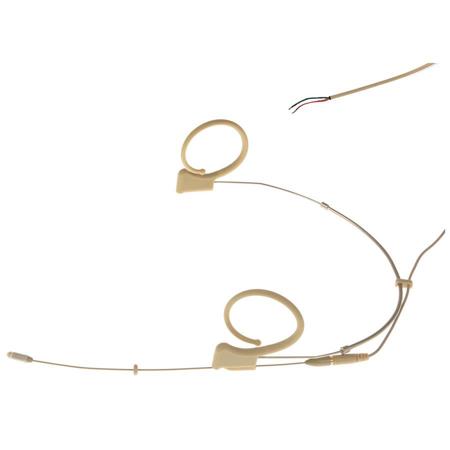 Voice Technologies VTDUPLEX L/XL Omni Headset Microphone with Unterminated Cable, 20Hz-20kHz, Beige