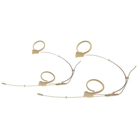 Voice Technologies VTDUPLEX Omni Headset Microphone with Unterminated Cable, L/XL & S/M Size Headbands, 20Hz-20kHz, Beige
