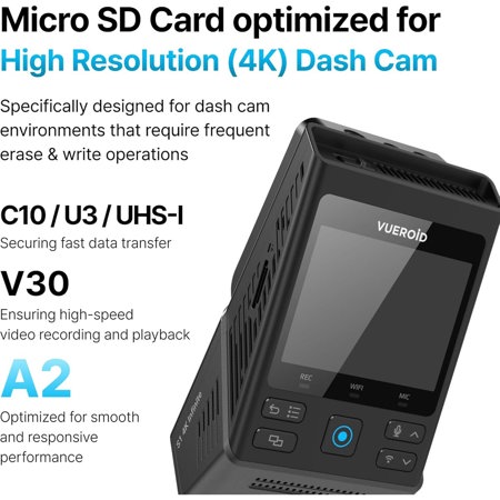 Vueroid 256GB Dashcam Pro microSD Card with Reader Adapter NSD