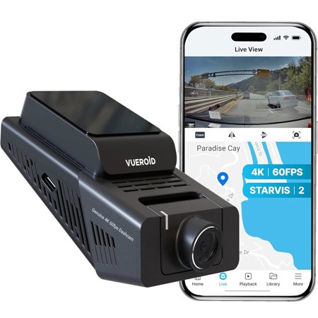 Vueroid S1 4K Infinite 1 Channel Dash Cam Front Car Camera, 4K Dashcam