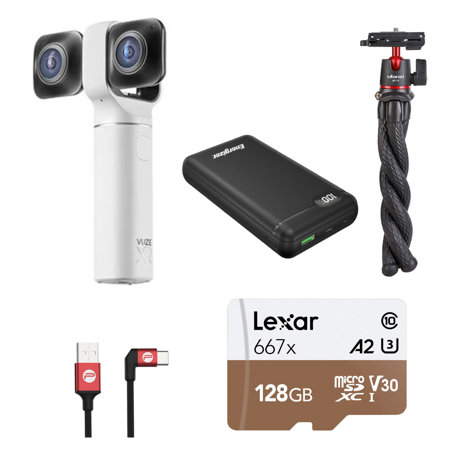 Vuze XR Dual 18MP, 3D 180deg / 2D 360deg VR Camera, White with Premium Acc. Kit
