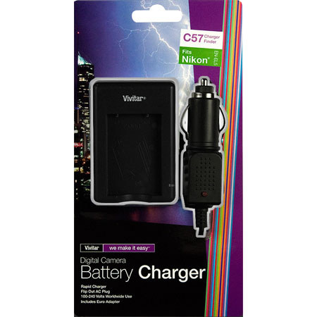 Vivitar VIVSCEL5 Charger with Flip-Out AC Plug, Nikon