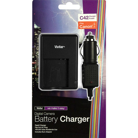 Vivitar VIVSCNB4 Charger with Flip Out AC Plug, Canon