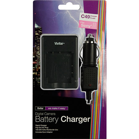 Vivitar VIVSCBG1 Charger with Flip Out AC Plug, Sony
