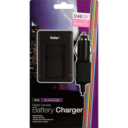 Vivitar VIVSCFH100 Charger with Flip Out AC Plug, Sony