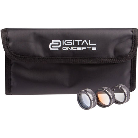 Vivitar Digital Concepts Camera Lens Filter Kit for DJI Mavic Drone, Includes Gradual Blue, Orange and Gray Filters, Pouch