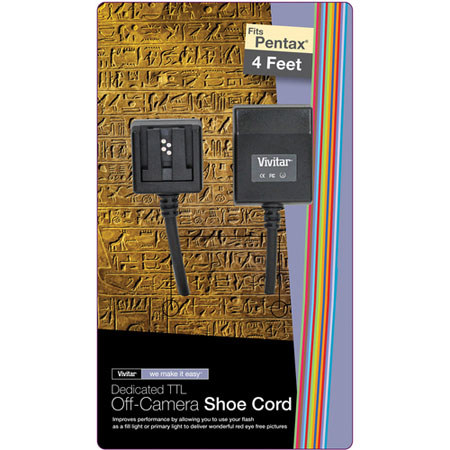 Vivitar Digital Off Shoe Flash Cord for Pentax Cameras