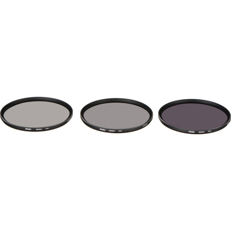 Vivitar 55mm 3-Piece Solid Neutral Density Filter Kit with ND2, ND4 & ND8 Filter