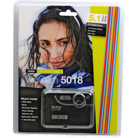 Vivitar Vivicam 5018 5.1 Megapixel Digital Camera,Black