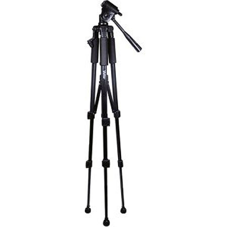 Vivitar 3-section Aluminum Tripod with 3-Way Pan Head, 72" Max Height, Black
