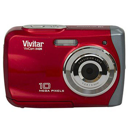 Vivitar ViviCam X426 Waterproof Digital Camera, Red