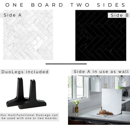 V-FLAT WORLD Duo Board - 24x24" Surface Board, Zigzag Marble White/Black