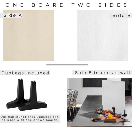 V-FLAT WORLD Duo Board - 24x24" Double Sided Surface Board, Linen White/Linen Cream