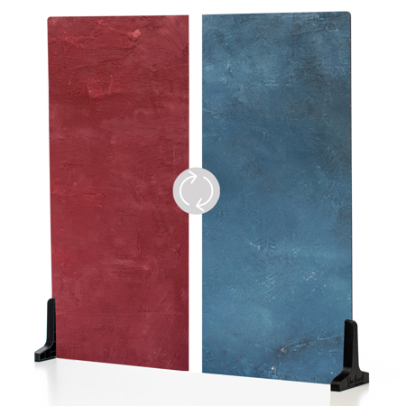 V-FLAT WORLD 24x24" Duo-Board Double-Sided Background, Cobalt Blueberry/Cranberry Crimson