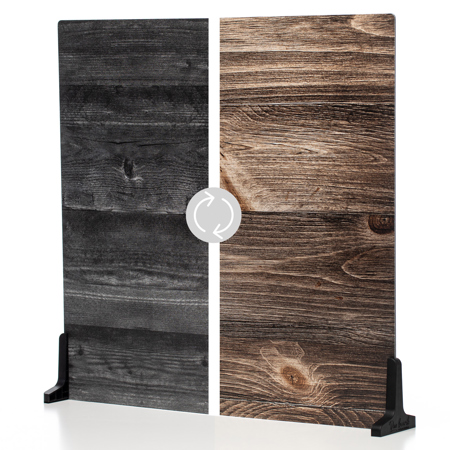 V-FLAT WORLD Duo Board - 24x24" Double Sided Surface Board, Vintage Oak/Ink Hardwood