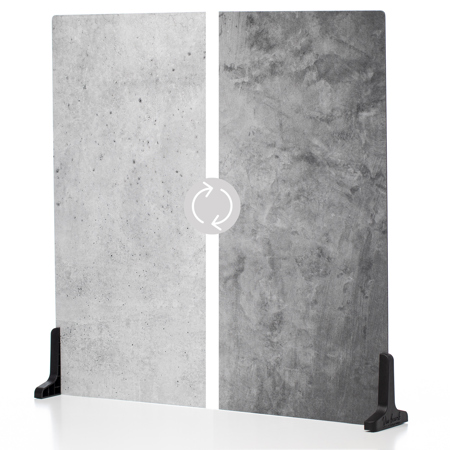 V-FLAT WORLD Duo Board - 24x24" Double Sided Surface Board, Iced Concrete/Midnight Cement