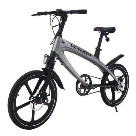 Voyager Flybrid Sport Pedal-Assist Electric Bike, Silver