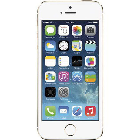 APPLE iPHONE 5s 4G LTE SMARTPHONE ON iOS 7 W/64 GB HARD DRIVE - gold