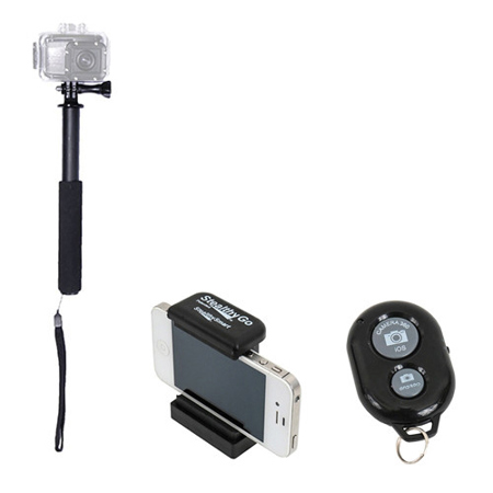 VariZoom Ultimate POV Pole with Smartphone Remote, Phone Clamp & Camera Support