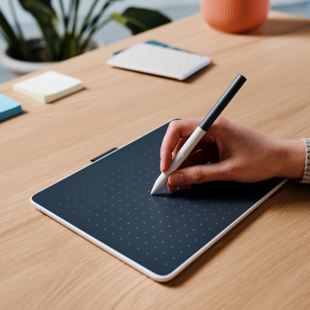 Wacom One Creative Bluetooth Pen Tablet, Medium, White