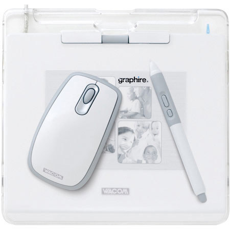 Wacom acom 4x5 USB Graphire 4 White Graphics Tablet with Pen, Mouse and Software