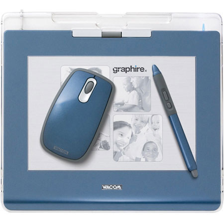 Wacom 6x8 USB Graphire 4 Blue Graphics Tablet with Pen, Mouse and Software