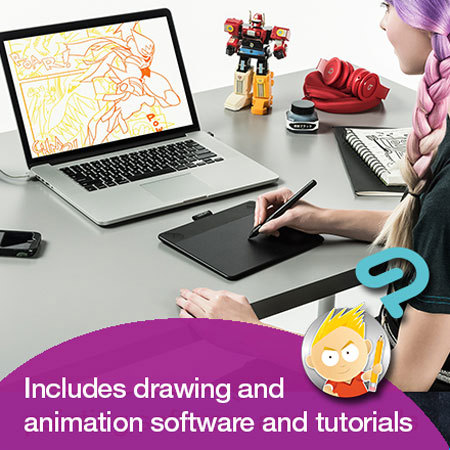 Wacom Intuos Comic Pen and Touch Tablet, Small Black