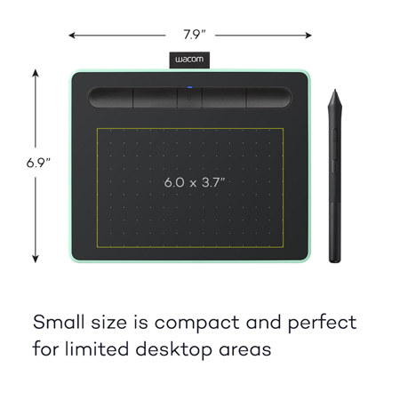 Wacom Intuos Bluetooth Creative Pen Tablet, Small, Pistachio Green