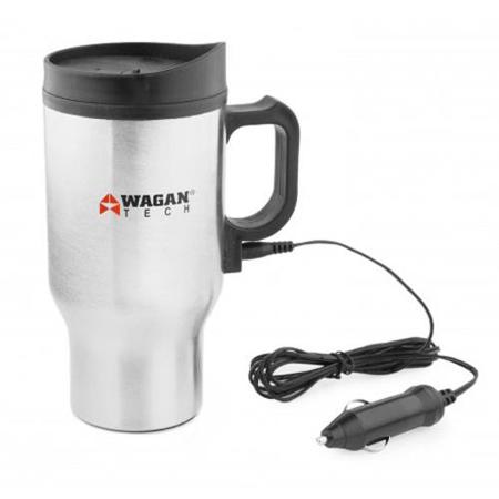 Wagan Tech 2227-1 2 Pack Electronic Heated Travel Mug w/Stainless Steel Exterior