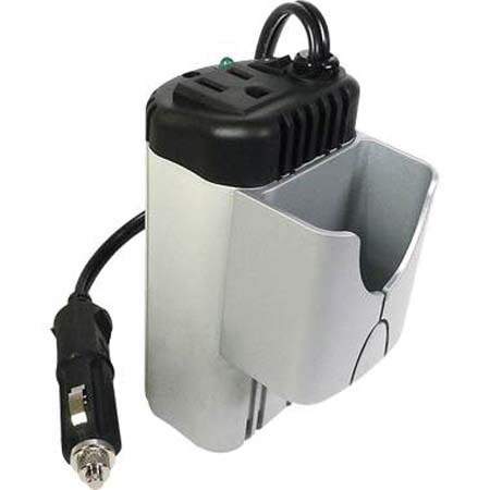Wagan 2406 150 Watt SmartAC USB Traveler Inverter with USB Slot and Holder, 450W Peak Surge Power