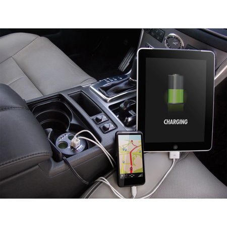 Wagan Tech 2537-5 Twin USB/DC Cup Holder Adapter