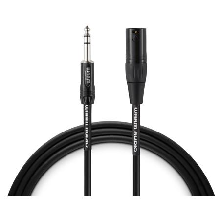 Warm Audio Pro Series Studio & Live XLR Male to TRS Male Cable, 6', Black