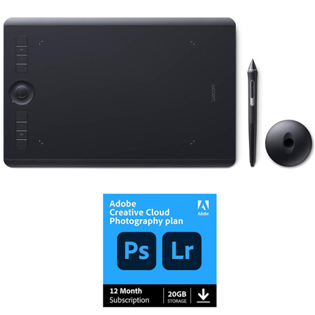 Wacom Intuos Pro Creative Pen Tablet Medium - with Adobe Photography Plan Bundle