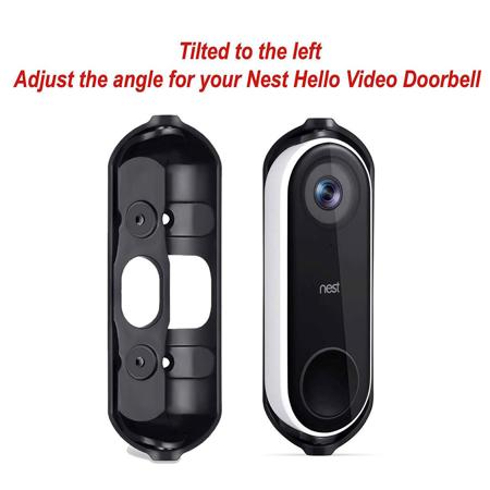 Wasserstein Adjustable Angle Wall Mount for Nest Hello Video Doorbell, White
