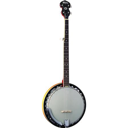 Washburn Americana Series 5-String Banjo, 22 Frets, Mahogany Neck, Rosewood Fretboard, Remo Top, Sunburst Gloss
