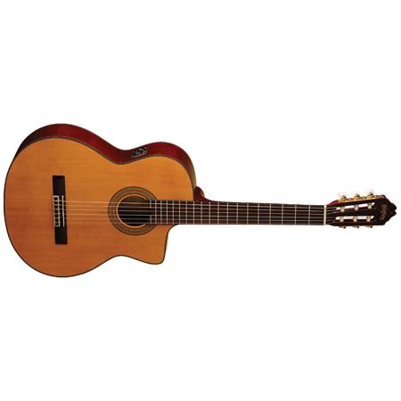 Washburn C64SCE Classical Cutaway Acoustic Electric Guitar, Natural