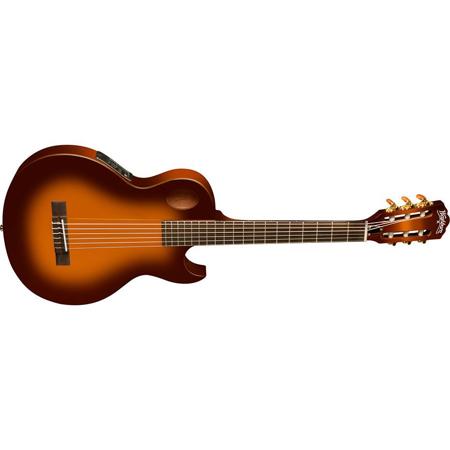 Washburn EACT42STS Thinline Classical Florentine Cutaway Guitar, Tobacco Burst