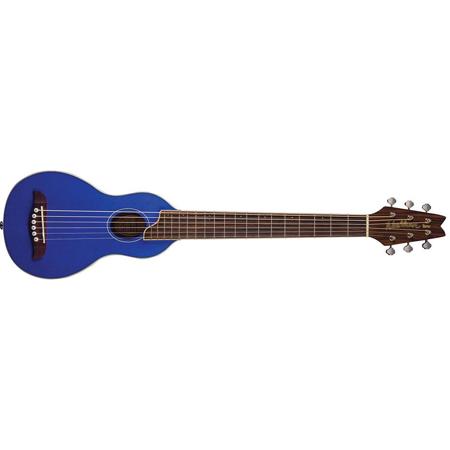 Washburn RO10TB Rover Travel Size Acoustic Guitar, Trans Blue