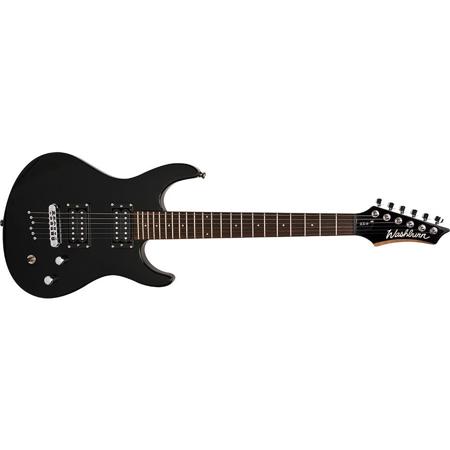 Washburn RX Series RX6B 3/4 Size Double Cutaway HH Electric Guitar, Black