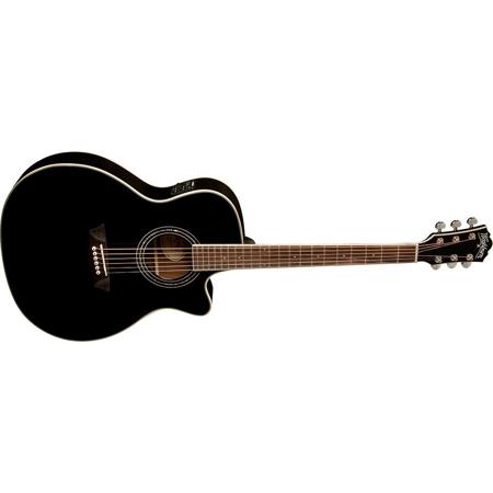 Washburn Comfort Series WCG18CEB Grand Auditorium Cutaway Acoustic Guitar,Black
