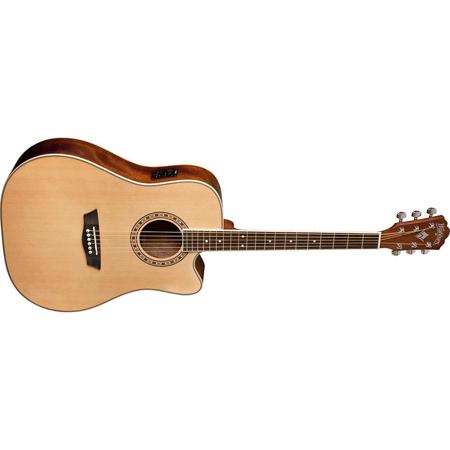 Washburn WD10CE Dreadnought Acoustic Guitar, Fishman 301T Preamp, Natural