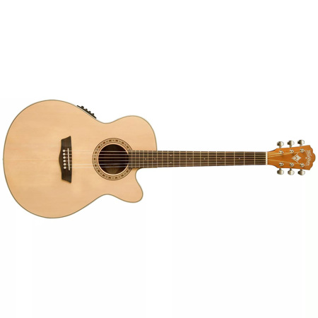 Washburn Harvest Series G7SCE Grand Auditorium Acoustic Electric Guitar, Natural