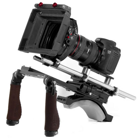 Wooden Camera Base Brown Leather Shoulder Rig