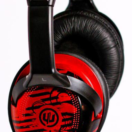 Wicked WI-8202 Reverb Full Size Headphones, Black / Red
