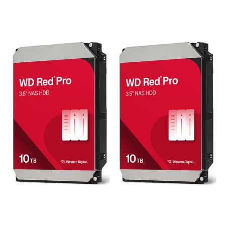 WD Red Pro 3.5" SATA III Internal NAS Hard Drive 10TB 256MB Cache 2-Pack
