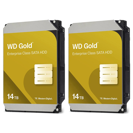 WD Gold 14TB 3.5" SATA III Enterprise Class Internal Hard Drive 2 pack
