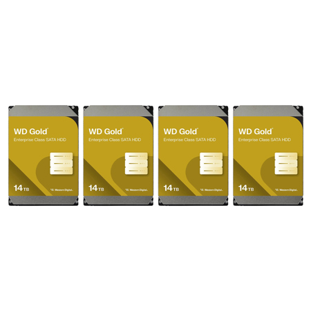 WD Gold Enterprise Class 3.5" SATA III Internal Hard Drive 14TB 4-Pack