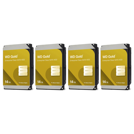 WD Gold 14TB 3.5" SATA III Enterprise Class Internal Hard Drive 4 pack