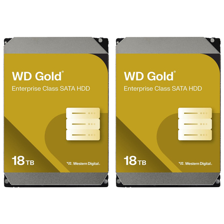 WD Gold Enterprise Class 3.5" SATA III Internal Hard Drive 18TB 2-Pack